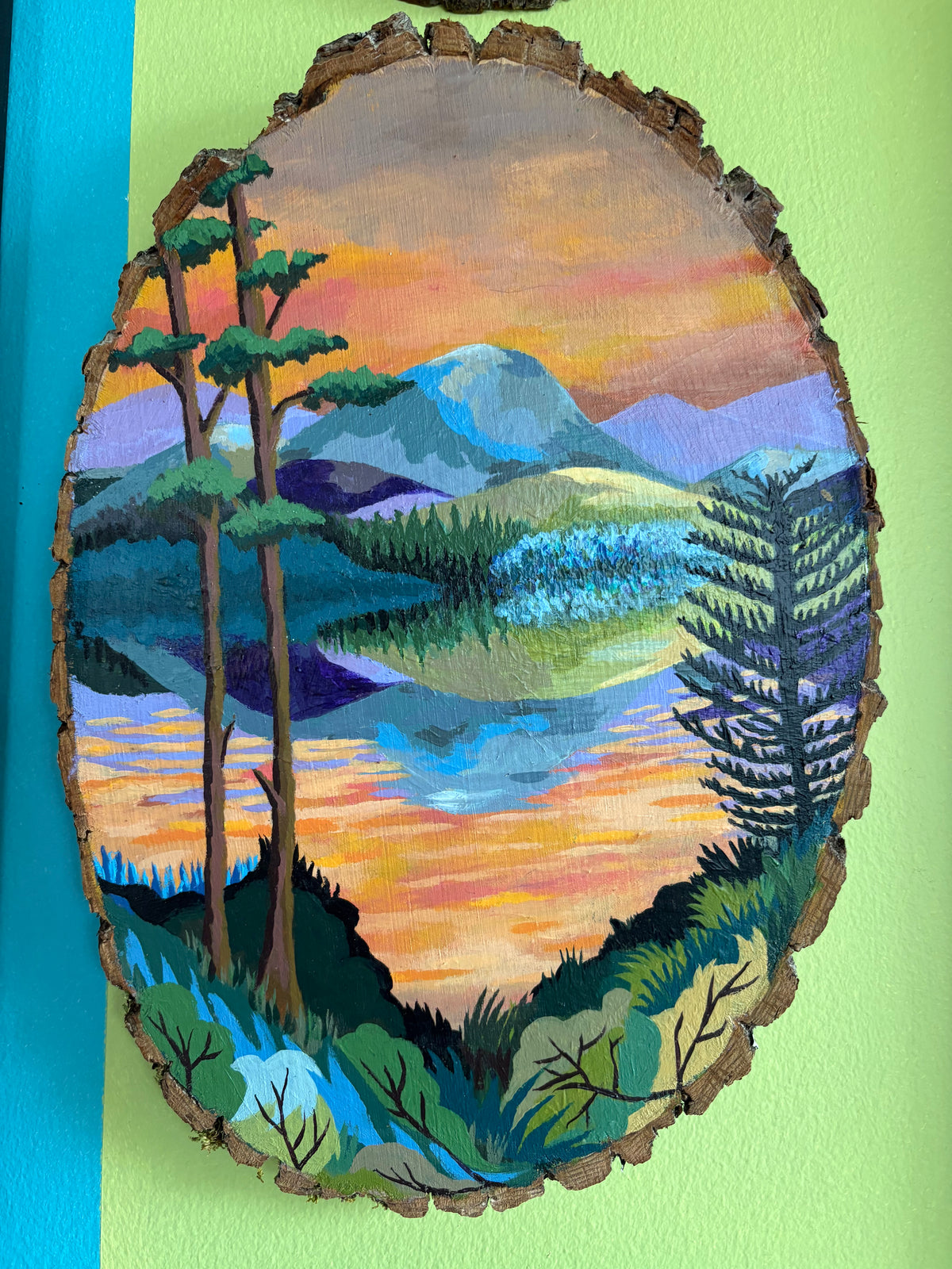 Sunset Mountains / Easy Listening on Round Wood